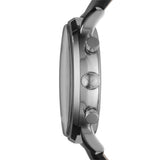 Emporio Armani Gianni Chronograph Black Dial Black Leather Strap Watch For Men - AR0397 Authentic Buy Shop Now