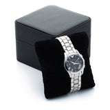 Emporio Armani Velente Chronograph Black Dial Silver Steel Strap Watch For Women - AR0674 Authentic Buy Shop Now