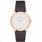 Emporio Armani Dress Quartz White Dial Brown Leather Strap Watch For Men - AR11011 Authentic Buy Shop Now