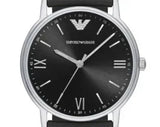 Emporio Armani Kappa Analog Quartz Black Dial Black Leather Strap Watch For Men - AR11013 Authentic Buy Shop Now