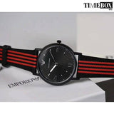Emporio Armani Kappa Black Dial Two Tone NATO Strap Watch For Men - AR11015 Authentic Buy Shop Now