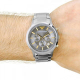 Emporio Armani Quartz Grey Dial Silver Steel Strap Watch For Men - AR11047 Authentic Buy Shop Now