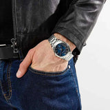 Emporio Armani Valente Quartz Blue Dial Silver Steel Strap Watch For Men - AR11085 Authentic Buy Shop Now