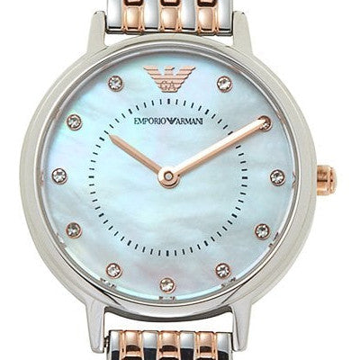 Emporio Armani Mother of Pearl Dial Two Tone Stainless Steel Watch For Women - AR11094 Authentic Buy Shop Now