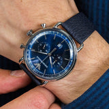 Emporio Armani Aviator Blue Dial Blue Leather Strap Watch For Men - AR11105 Authentic Buy Shop Now