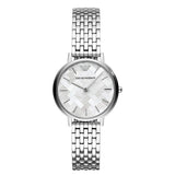 Emporio Armani Mother of Pearl Dial Silver Steel Strap Watch For Women - AR11112 Authentic Buy Shop Now