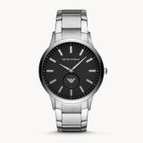 Emporio Armani Renato Quartz Black Dial Silver Steel Strap Watch For Men - AR11118 Authentic Buy Shop Now
