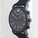 Emporio Armani Luigi Chronograph Black Dial Black Leather Strap Watch For Men - AR11133 Authentic Buy Shop Now