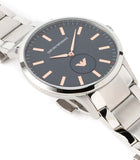 Emporio Armani Renato Blue Dial Silver Steel Strap Watch For Men - AR11137 Authentic Buy Shop Now