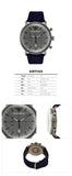 Emporio Armani Aviator Quartz Grey Dial Blue Fabric Strap Watch For Men - AR11144 Authentic Buy Shop Now