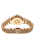 Emporio Armani Gianni T-Bar Black Dial Rose Gold Strap Watch For Women - AR11145 Authentic Buy Shop Now