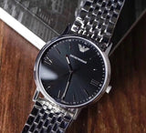 Emporio Armani Kappa Black Dial Silver Steel Strap Watch For Men - AR11152 Authentic Buy Shop Now