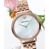 Emporio Armani Modern Mother of Pearl White Dial Rose Gold Steel Strap Watch for Women - AR11158 Authentic Buy Shop Now