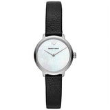 Emporio Armani Modern White Dial Black Leather Strap Watch For Women - AR11159 Authentic Buy Shop Now