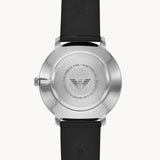 Emporio Armani Modern Slim Quartz Grey Dial Black Leather Strap Watch For Men - AR11162 Authentic Buy Shop Now