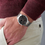 Emporio Armani Renato Chronograph Black Dial Two Tone Steel Strap Watch For Men - AR11165 Authentic Buy Shop Now