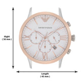 Emporio Armani Giovanni Chronograph Quartz White Dial Two Tone Steel Strap Watch For Men - AR11209 Authentic Buy Shop Now