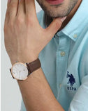 Emporio Armani Giovanni Quartz White Dial Brown Leather Strap Watch For Men - AR11211 Authentic Buy Shop Now