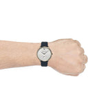 Emporio Armani Modern Slim Analog Silver Dial Blue Leather Strap Watch For Men - AR11214 Authentic Buy Shop Now