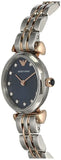 Emporio Armani Gianni T Bar Quartz Blue Dial Two Tone Steel Strap Watch For Women - AR11222 Authentic Buy Shop Now