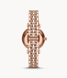Emporio Armani T-Bar Gianni Crystal Pave Dial Rose Gold Steel Strap Watch For Women - AR11244 Authentic Buy Shop Now
