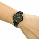 Emporio Armani Gianni T Bar All Black Diamond Dial Watch For Women - AR11245 Authentic Buy Shop Now