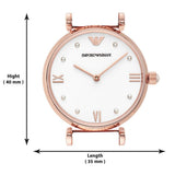 Emporio Armani Gianni T-Bar Quartz White Dial Rose Gold Steel Strap Watch For Women - AR11267 Authentic Buy Shop Now