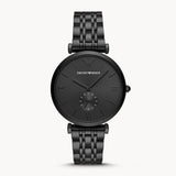 Emporio Armani Gianni T Bar Analog Black Dial Black Steel Strap Watch For Men - AR11299 Authentic Buy Shop Now
