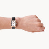 Emporio Armani Gioia Quartz Mother of Pearl Dial Black Leather Strap Watch For Women - AR11390 Authentic Buy Shop Now