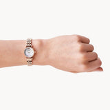 Emporio Armani Gianni T-Bar Mother of Pearl Dial Rose Gold Steel Strap Watch For Women - AR11203 Authentic Buy Shop Now