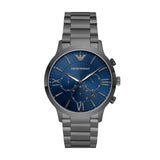 Emporio Armani Giovanni Chronograph Blue Dial Grey Steel Strap Watch For Men - AR11348 Authentic Buy Shop Now