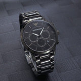 Emporio Armani Giovanni Chronograph Black Dial Black Steel Strap Watch For Men - AR11349 Authentic Buy Shop Now