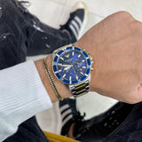 Emporio Armani Mario Chronograph Blue Dial Two Tone Steel Strap Watch For Men - AR11362 Authentic Buy Shop Now
