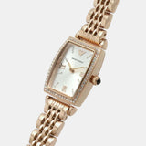 Emporio Armani Gianni T Bar Quartz Crystals White Dial Rose Gold Steel Strap Watch For Women - AR11406 Authentic Buy Shop Now