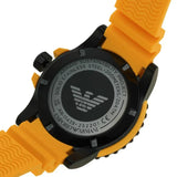 Emporio Armani Sportivo Quartz Black Dial Orange Rubber Strap Watch For Men - AR6046 Authentic Buy Shop Now