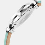 Emporio Armani Gianni T Bar Analog Crystals Silver Dial Blue Leather Strap Watch For Women - AR11443 Authentic Buy Shop Now