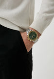 Emporio Armani Mario Chronograph Green Dial Silver Steel Strap Watch For Men - AR11454 Authentic Buy Shop Now