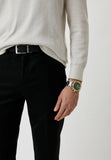 Emporio Armani Mario Chronograph Green Dial Silver Steel Strap Watch For Men - AR11454 Authentic Buy Shop Now