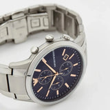 Emporio Armani Renato Chronograph Blue Dial Silver Steel Strap Watch For Men - AR11458 Authentic Buy Shop Now