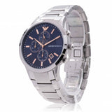 Emporio Armani Renato Chronograph Blue Dial Silver Steel Strap Watch For Men - AR11458 Authentic Buy Shop Now