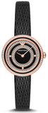 Emporio Armani Rosa Two Hand Black Dial Black Leather Strap Watch For Women - AR11493 Authentic Buy Shop Now
