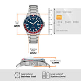 Emporio Armani Diver Quartz Blue Dial Silver Steel Strap Watch For Men - AR11339 Authentic Buy Shop Now
