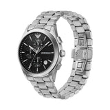 Emporio Armani Paolo Chronograph Black Dial Silver Steel Strap Watch For Men - AR11602 Authentic Buy Shop Now