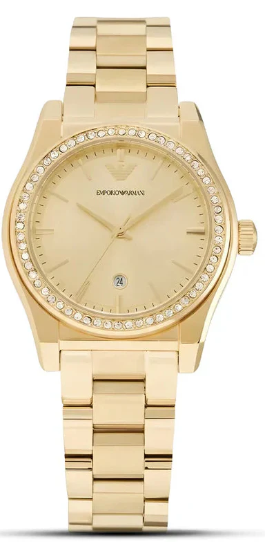 Emporio Armani Federica Gold Dial Gold Steel Strap Watch for Women - AR11607 Authentic Buy Shop Now
