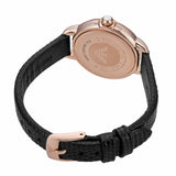 Emporio Armani Mia Three Hand Crystals Silver Dial Black Leather Strap Watch For Women - AR11631 Authentic Buy Shop Now