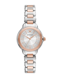 Emporio Armani Mia Three-Hand Analog Crystal Silver Dial Two Tone Steel Strap Watch For Women - AR11643 Authentic Buy Shop Now