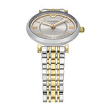 Emporio Armani Gianni T-Bar Beige Dial Two Tone Steel Strap Watch for Women - AR11702 Authentic Buy Shop Now