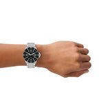 Emporio Armani World Explorer Solar Black Dial Silver Steel Strap Watch for Men - AR11787 Authentic Buy Shop Now