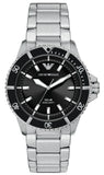 Emporio Armani World Explorer Solar Black Dial Silver Steel Strap Watch for Men - AR11787 Authentic Buy Shop Now