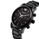 Emporio Armani Luigi Ceramic Chronograph Black Dial Black Strap Watch For Men - AR1509 Authentic Buy Shop Now
